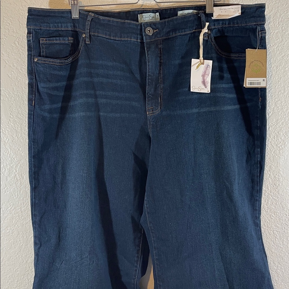 Jessica Simpson True Love Wide Leg Trouser Jeans Plus Size 20W Dark Wash NEW - Picture 8 of 15